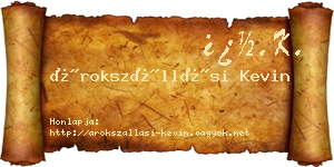 Árokszállási Kevin névjegykártya
