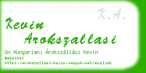 kevin arokszallasi business card